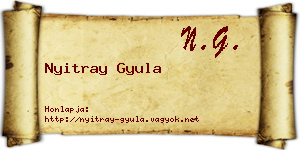 Nyitray Gyula névjegykártya